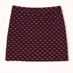 LOFT Textured Knit Mini Skirt Burgundy Black Women’s Size 4